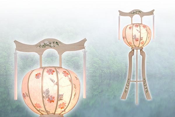明日着く商品!白を基調にした神道用の木製盆提灯送料無料・毎年一番人気のちょうちんです。