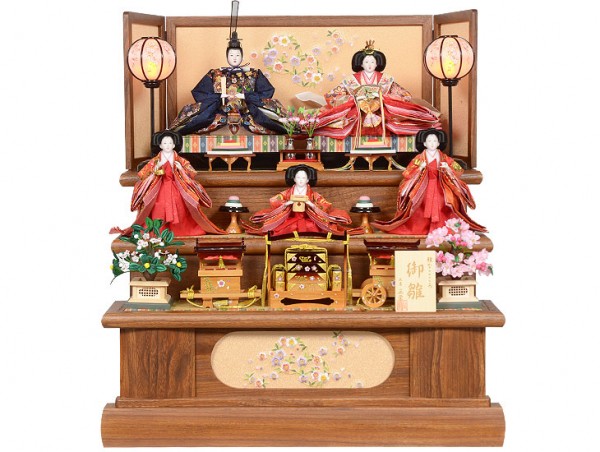 No.304-63 雛人形 三段五人飾り