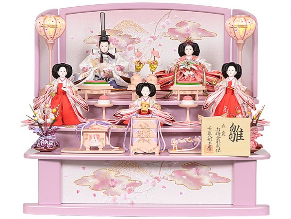 No.304-66 雛人形 三段五人飾り